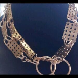 Vintage Gold Tone Metal Chain Belt. Approx 36in. Adjustable. Lightweight. Retro